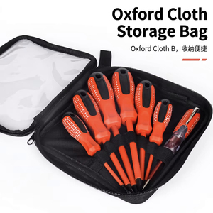 Insulated Screwdriver Set 7 Piece 1000V Red Handle Electrician <b>Tools</b> <b>Kit</b> For Home Repair - Product Image 3
