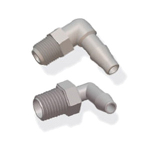 Connecteur coudé mâle JU Collection PP en plastique 10-32UNF pour tuyaux souples d'eau et de gaz - Product Image 2
