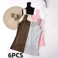 Débardeur Camisole Femme en Satin Modal à Bretelles Fines avec Bordure en Dentelle, Coupe Ajustée, Basique, Sous-vêtement, Vêtement de Détente Décontracté