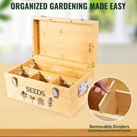 Intarsio Große Bambus Holz Stoff Samen Lagerung Organizer Box Doppels chicht Dichtung Design 304 Edelstahl Sicherheits schloss Griffe