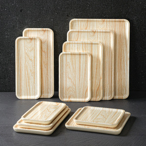 Xiangyuanmei <b>rectangular</b> imitation porcelain roast pork plate, hot <b>pot</b> restaurant vegetable plate, dinner plate, barbecue - Product Image 1