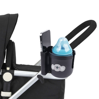 Porte-gobelet pour poussette avec support pour téléphone 2 en 1 Porte-boisson universel de voyage Organisateur de poussette pour bébé