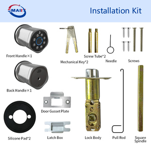 מנעול דלת חכם אלקטרוני עם טביעת אצבע, אפליקציית טויה, מפתח חכם ללא מפתח, עם מפתח רגיל, מאושר CE, לאבטחת חדר השינה - Product Image 6