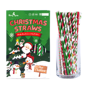 Pajitas <span class=keywords><strong>de</strong></span> Papel Navideñas <span class=keywords><strong>para</strong></span> Bebidas, Decoración <span class=keywords><strong>para</strong></span> Fiestas, Suministros <span class=keywords><strong>para</strong></span> Cafeterías y <span class=keywords><strong>Restaurantes</strong></span>, Desechables, Venta al Por Mayor - Product Image 2