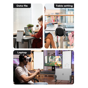 Organizer Laterale per Scrivania <span class=keywords><strong>da</strong></span> Ufficio, Porta Laptop in Acciaio Salvaspazio, Accessorio Multifunzione, Supporto per Tastiera - Product Image 6