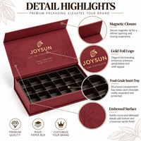 Boîte magnétique rigide en forme de livre, personnalisée, avec gaufrage en feuille d'or de qualité alimentaire, boîte cadeau magnétique pour truffes au chocolat de luxe