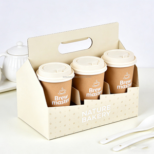 Portavasos Desechable de Cartón Kraft con Asa - Product Image 1