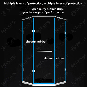 Cabine de douche moderne en verre trempé avec cadre coulissant, garantie <span class=keywords><strong>5</strong></span> ans pour <span class=keywords><strong>hôtel</strong></span> et appartement - Product Image 5