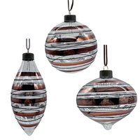 Boule de Noël en verre brun peinte à la main de 8 cm, fabrication mécanique, haute qualité, respectueuse de l'environnement, ornements suspendus pour arbre, sublimation