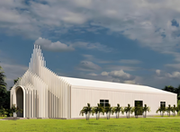 Salle de mariage et entrepôt préfabriqués en structure acier moderne, résistance au vent élevée et durée de vie de 50 à 70 ans