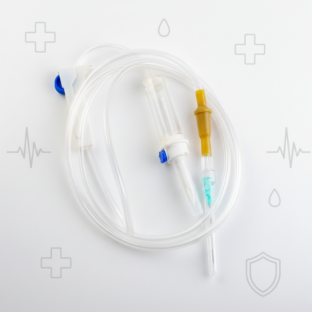 Veterinary Disposable PVC Single-Use IV Infusion Set with Burette and Needle for Animal Hospitals-CE Certified