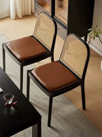 Chaise de salle à manger nordique moderne avec structure en bois massif, coussin en lin et éponge, dossier en bois d'hévéa de qualité FAS, pour salon et parc