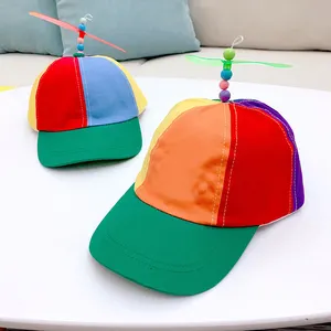 Gorra deportiva de béisbol con Hélice para hombre y mujer, gorra de algodón desmontable con 6 paneles, sombrero con hélice de arcoíris