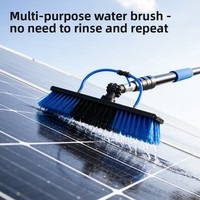 Brosse de nettoyage pour panneaux solaires photovoltaïques, poils en nylon, manche en plastique, outil de nettoyage domestique pour vitres, compatible DIY et OEM, pour le nettoyage par pulvérisation