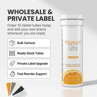 Tablet Vitamin C 1000mg Zinc Effervescent Rasa Jeruk Grosir dalam Jumlah Besar, Pemasok Label Kustom