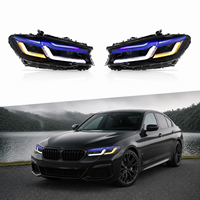 Luces Delanteras para Auto YX All-Weather 6000K para BMW Serie 5 G30 G38 2018-2020, 12V, Carcasa Impermeable de ABS, Plug+Play, Actualización