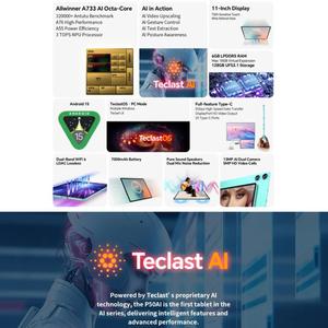 Le plus récent 2025 <span class=keywords><strong>Teclast</strong></span> P50AI WiFi Tablet PC, 6 Go + 128 Go, 7000mAh 11 pouces Android 15 Octa Core avec NPU - Product Image 4