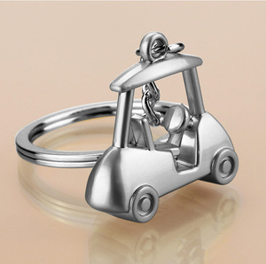 <span class=keywords><strong>Gold</strong></span> & Silber Kreativer Golfplatz-Auto-Anhänger Schlüsselanhänger <span class=keywords><strong>3D</strong></span>-Simulation Tourbus-Schlüsselring Golf-Sport Geschäftsgeschenke - Product Image 2