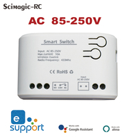 Interrupteur intelligent F0604 AC85-250V, thermostat de surveillance, relais Wifi 1CH pour l'application EWElink, Alexa, Google Home