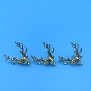 Deer Head <b>Cabinet</b> Handles Zinc Alloy Warm Gold Novelty Shape <b>Rustic</b> Design Durable Hardware Accessory - Product Image 1