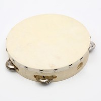 Wholesale 6-Inch Orff Percussion Instrument Tambourine Single-Row Jingles Tambourine Wooden Hand Drum Musical Toy
