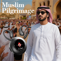 Auriculares con Traductor IA, Recordatorio de Oración Musulmana, Brújula Qibla, 164+ Idiomas, Pantalla Inteligente LED, Estuche Resistente al Agua 5.4 IPX4