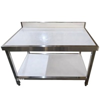 Table de travail commerciale à pieds carrés pour la préparation des aliments, en acier inoxydable 304 201, pour restaurant