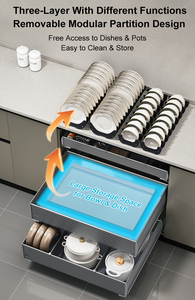 Giá để đồ tủ bếp kiểu hiện đại HNOSS bằng nhôm, có ngăn kéo trượt - Product Image 6