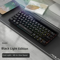 Nouveau clavier de jeu mécanique ergonomique en plastique AULA F3061 7-RGB filaire + sans fil 2.4G 61 touches TKL avec touches PBT double-shot