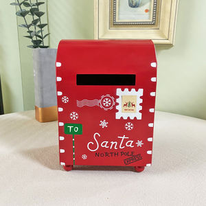 <strong>Christmas</strong> Decorative Mailbox Metal Santa North Pole Express <strong>Postbox</strong> for Indoor Outdoor Party Decor - Product Image 6