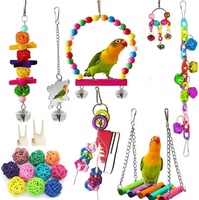 Ensemble de balançoires et jouets à mâcher pour perroquets, décorations suspendues assorties pour perruches et calopsittes, accessoires de jeu pour volières d'animaux
