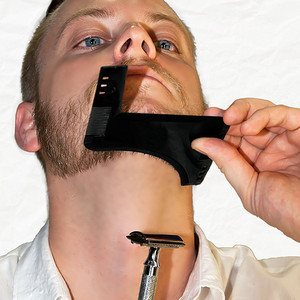 Herramienta de diseño de barba con mango de plástico y función de seguridad, lápiz de barbero con plantilla guía para dar forma y estilizar la barba - Product Image 2