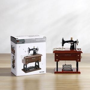 Plastic Square Sewing Machine <b>Music</b> <b>Box</b> | Classical Retro Small Model 1010 Ornament | Creative Gift for Home Decor - Product Image 1