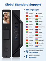 Cerradura Inteligente WiFi Biométrica 7 en 1 de Alta Gama Tuya, Almacenamiento en la Nube, Compatible con Alexa, Batería de 4200 mAh, Identificación Facial 3D, Seguridad para el Hogar de Madera