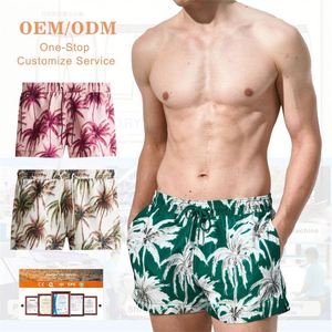 Short de bain pour hommes personnalisé de haute qualité du fabricant OEM ODM 100% Polyester taille moyenne numérique Hawaii Beach Style décontracté - Product Image 1
