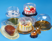 Boîte à gâteau ronde transparente jetable en plastique, boîtes à gâteau en plastique, boîte à gâteau avec couvercle pour fête d'anniversaire