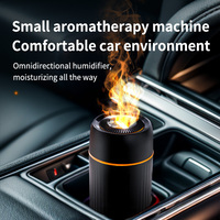 Nouveau 2 en 1 humidificateur d'incendie de voiture aromathérapie ultrasons 3D mini petite flamme diffuseur d'arôme avec 7 couleurs LED veilleuse