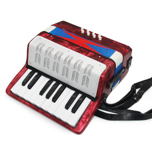 Mini Acordeón Profesional de Alta Calidad Rojo Azul Verde de 8 Bajos y 17 Teclas para Principiantes - Product Image 3