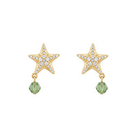 Boucles d'oreilles clous en argent sterling 925 plaqué or, motif étoile de mer tendance avec zircon cubique, pour femme