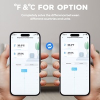 Capteur de température et d'humidité Tuya WiFi Zigbee alimenté par batterie en matériau PC pour maison intelligente