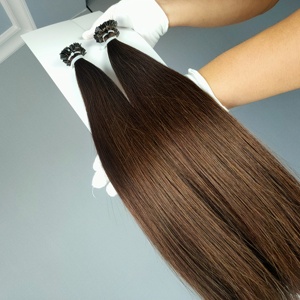 Factory Wholesale I Tip U K Flat Tip 100% Raw Human Hair Extensions Cuticle Aligned 22" 24" I-tip Hair Keratin Hair Extensions - Product Image 3