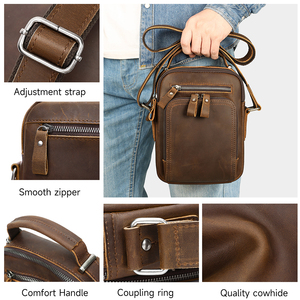 Marrante uomo pazzo cavallo Borsa a tracolla in vera pelle 7.9 pollici Tablet tracolla borsa <span class=keywords><strong>Messenger</strong></span> in pelle borsa per uomo - Product Image 6