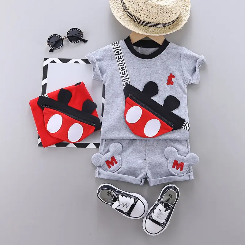 Fashion Kids clothing Boys' Summer Suit Boys' Cotton Casual Short Sleeve T-shirt + Shorts Set Baby's Clothes sets