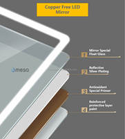 Hotel Bathroom Smart Illuminated Magnifying Mirror with Speaker Touch Screen LED Light Luxury Design