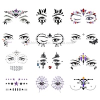 Offre Spéciale – Autocollant Corporel Temporaire en Strass pour Femme, Bijou Facial en Cristal Adhésif pour Fêtes et Festivals