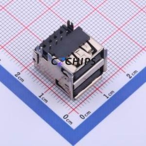 907-411A1026P10200 <b>USB</b> Connector Through hole Component (THT) Connector Type-<b>A</b> <b>USB</b> <b>2.0</b> Female Sink Board - Product Image 1