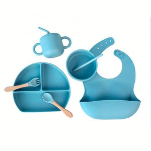 Gobelet à paille anti-fuite en silicone sans BPA pour bébé, avec poignée, pour les repas des tout-petits et des enfants, vaisselle pour nourrissons - Product Image 4