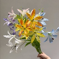 Fleurs artificielles en tissu de soie, lys dorés - Vente directe d'usine pour mariages, événements, photographie, restaurants, bureaux, verdure