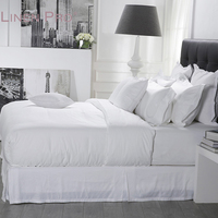 Parure de lit de luxe pour hôtel à Dubaï, taille king, tissu en polycoton, draps, housse de couette