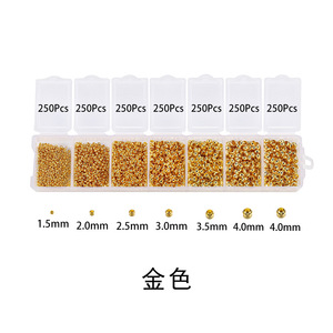 Alloy Spacer <b>Beads</b> <b>Set</b> 2mm 3mm 4mm For Jewelry Making DIY Crafting Accessories Multicolor Plated Beading Supplies - Product Image 3